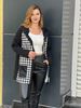 Immagine di CURVY GIRL CLASSIC CARDIGAN WITH DOG TOOTH AND HOOD